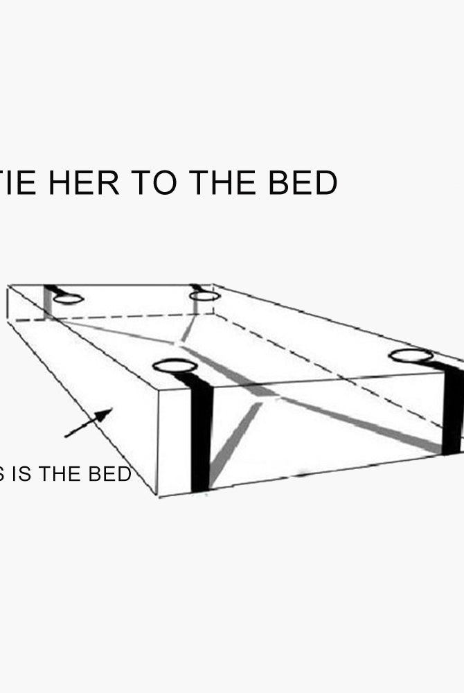 SM sex toy restraint bed diagram, enhancing intimate exploration and shared fantasies.