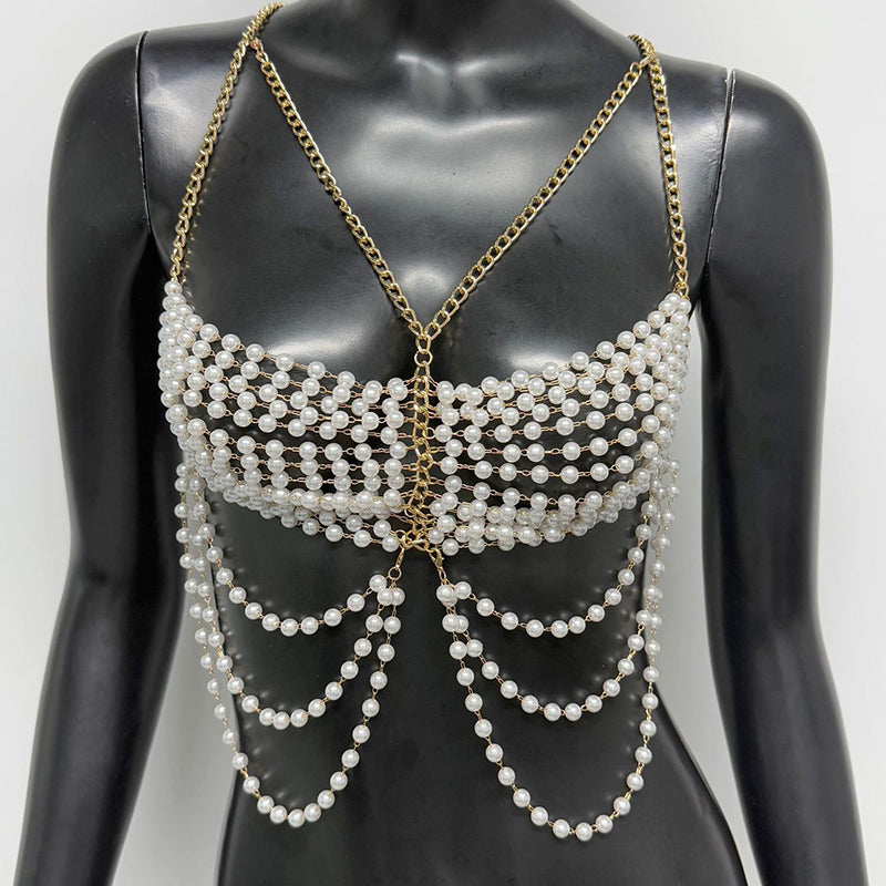 Pearl Chest Chain Accessories Body Chain
