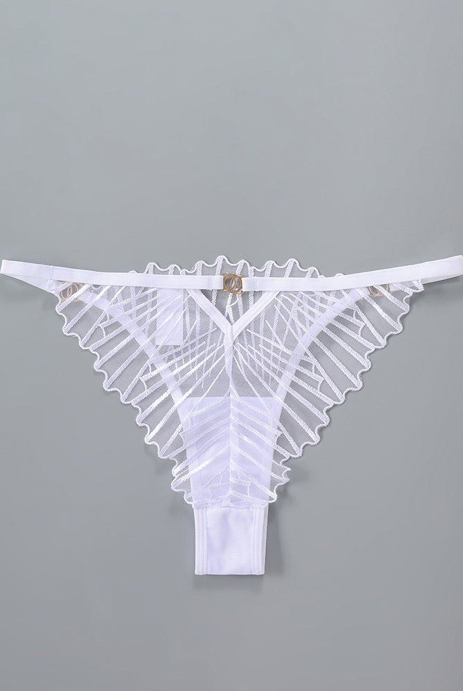 White embroidered lace panty, see-through, sweet and seductive, perfect for building confidence.