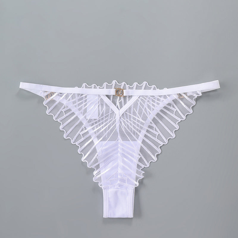 White embroidered lace panty, see-through, sweet and seductive, perfect for building confidence.