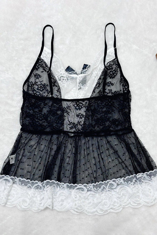 Plus Size Black and White Lace Lingerie Set. Elegant, adjustable straps, soft and comfy.