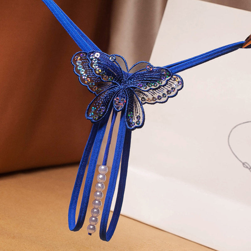 Pearl Sequined Mesh Low Rise Panties