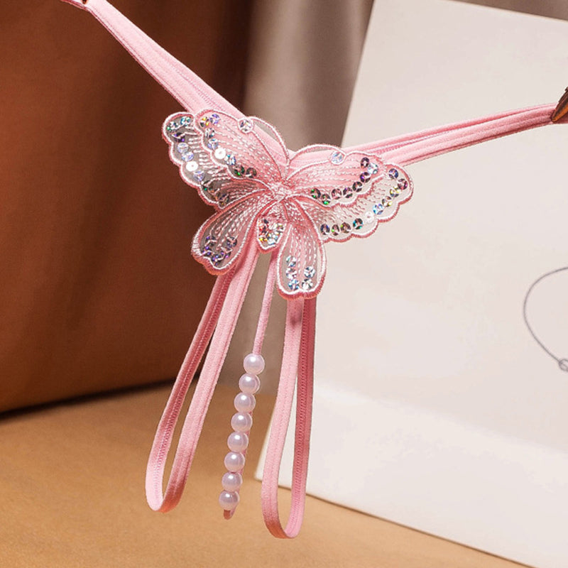 Pearl Sequined Mesh Low Rise Panties