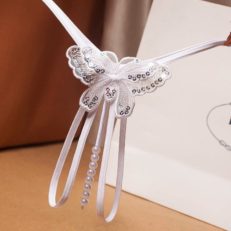 Pearl Sequined Mesh Low Rise Panties