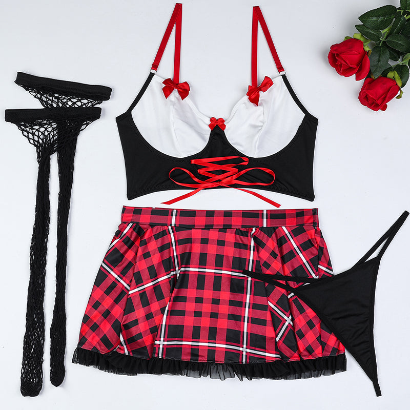 Completo abito patchwork in pizzo trasparente