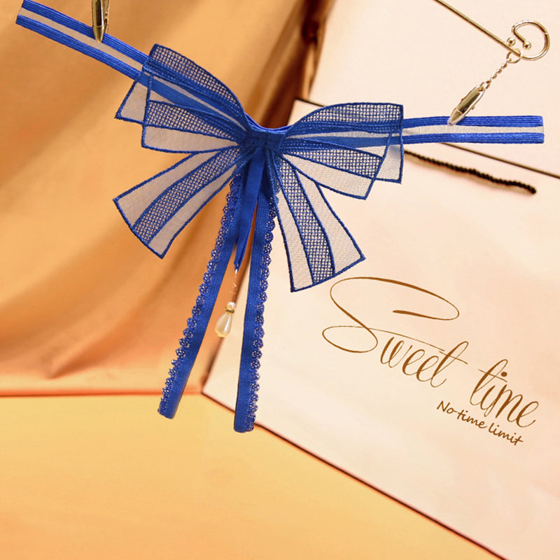 Bowknot Crotchless Beaded Thong