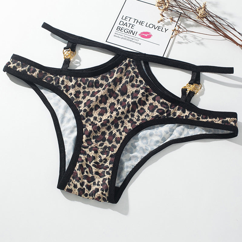 Animal Print Metal Button Panties