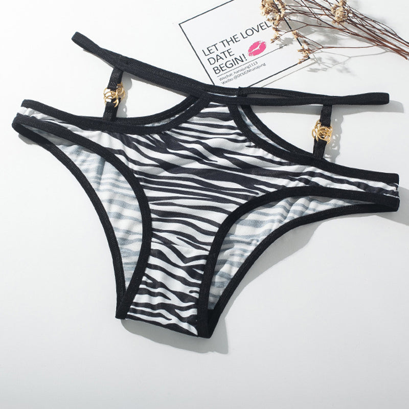 Animal Print Metal Button Panties