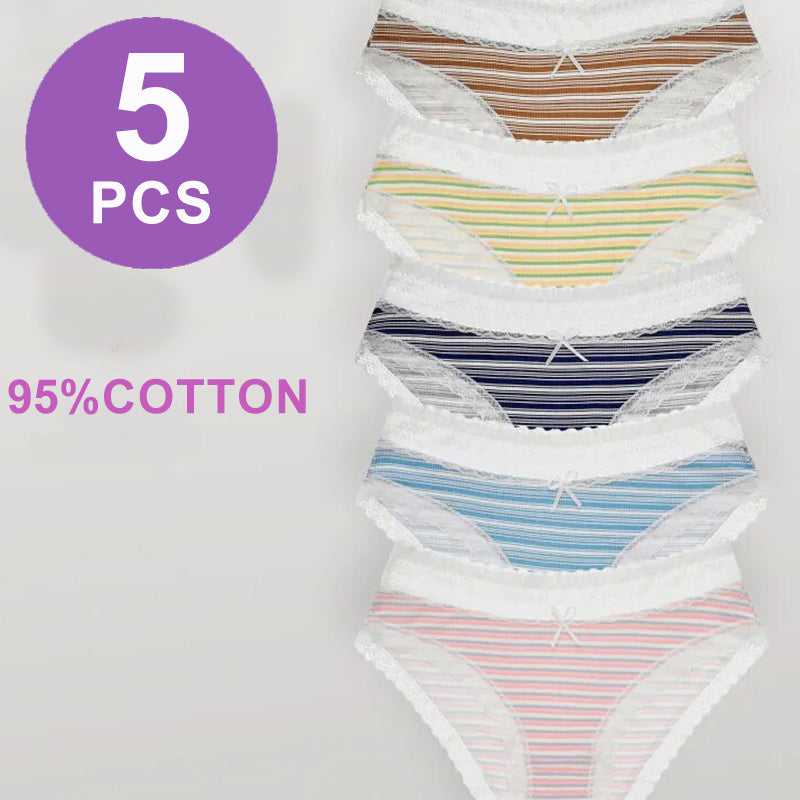 Lace print stripes Panties