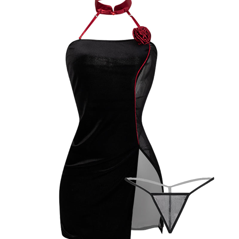 Unterkleid mit Blumenmuster und Spitze