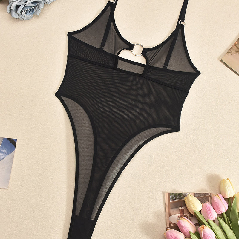 Hollow Mesh Sheer Bodysuits