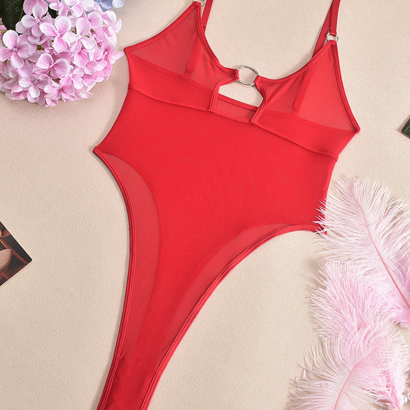 Hollow Mesh Sheer Bodysuits