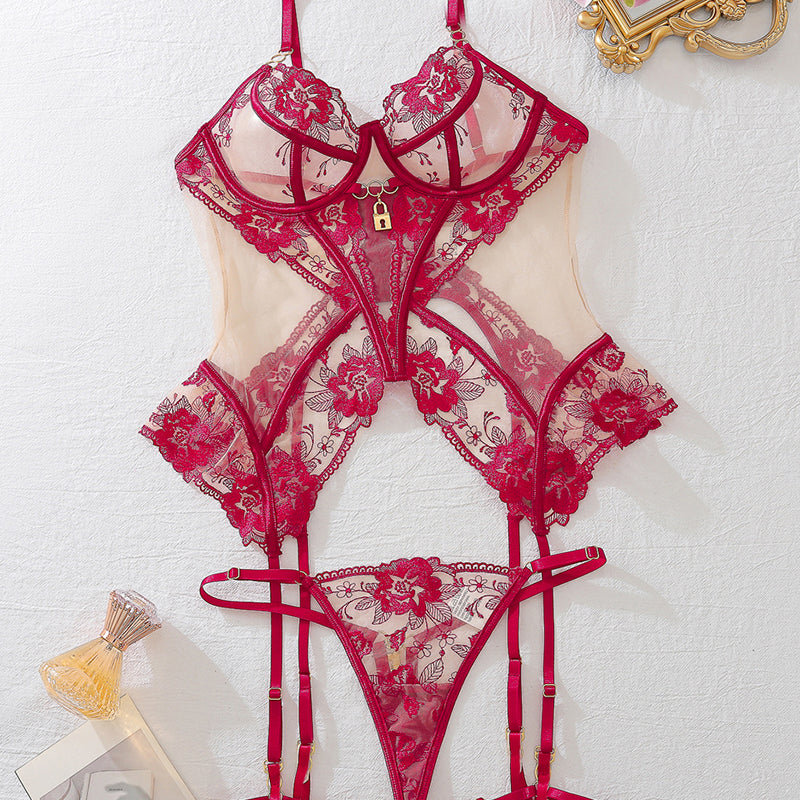 Cross Waist Corsets Lingerie Sets