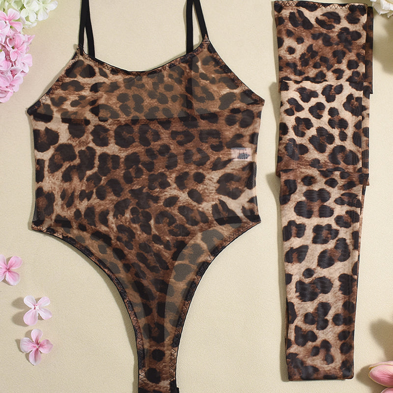 Mesh Sheer Bodysuits with Stockings