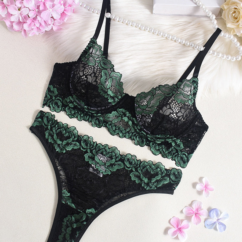 Bügel-BH-Höschen-Sets mit Spitzenstickerei