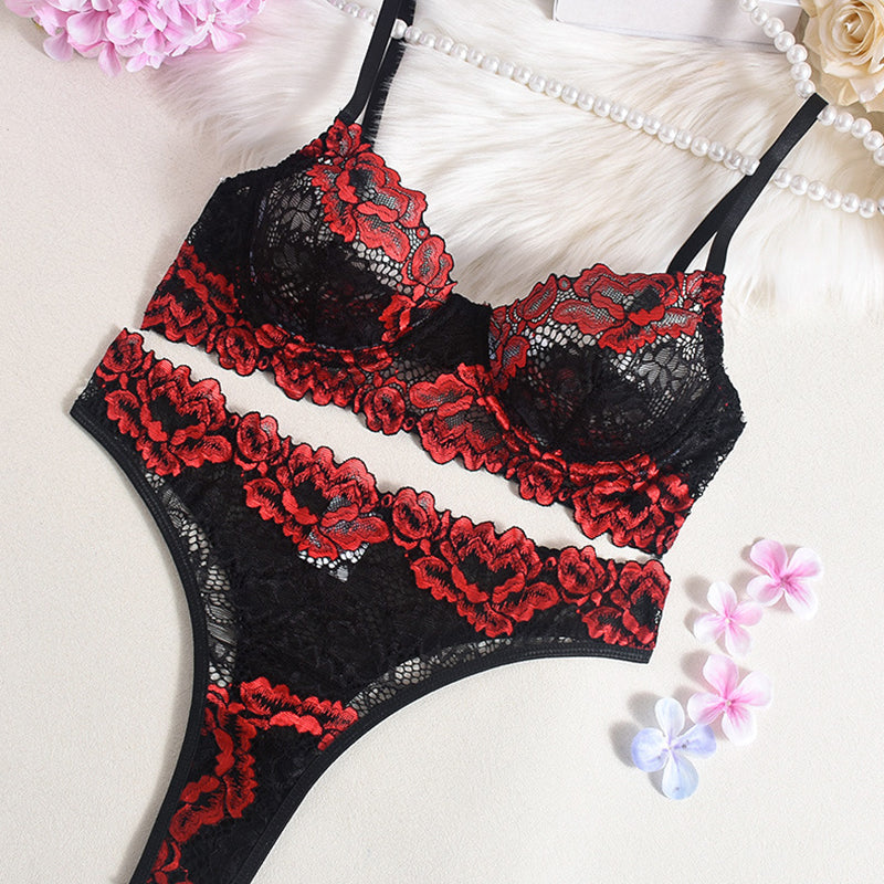 Bügel-BH-Höschen-Sets mit Spitzenstickerei