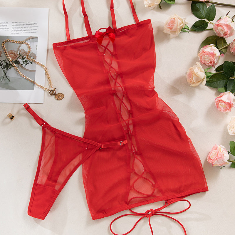 Длинная ночная рубашка из ледяного шелка с высоким разрезом