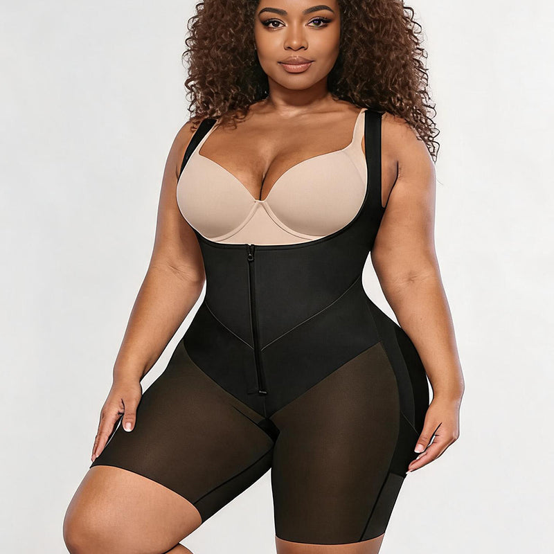 Front Zipper Shapewear Bodysuit - Tummy Control Butt Lift Body Shaper