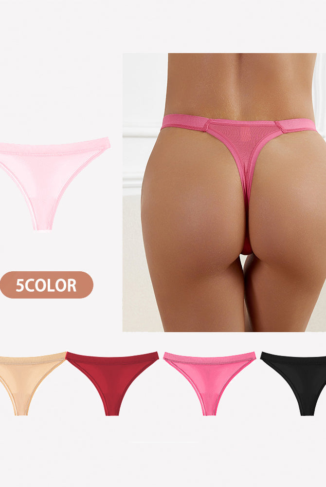 Low-rise seamless thong panties, pink sample with other color options