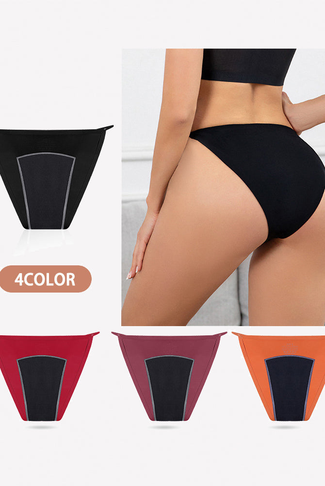 Leakproof period panties for women, black hipster briefs; other colors shown