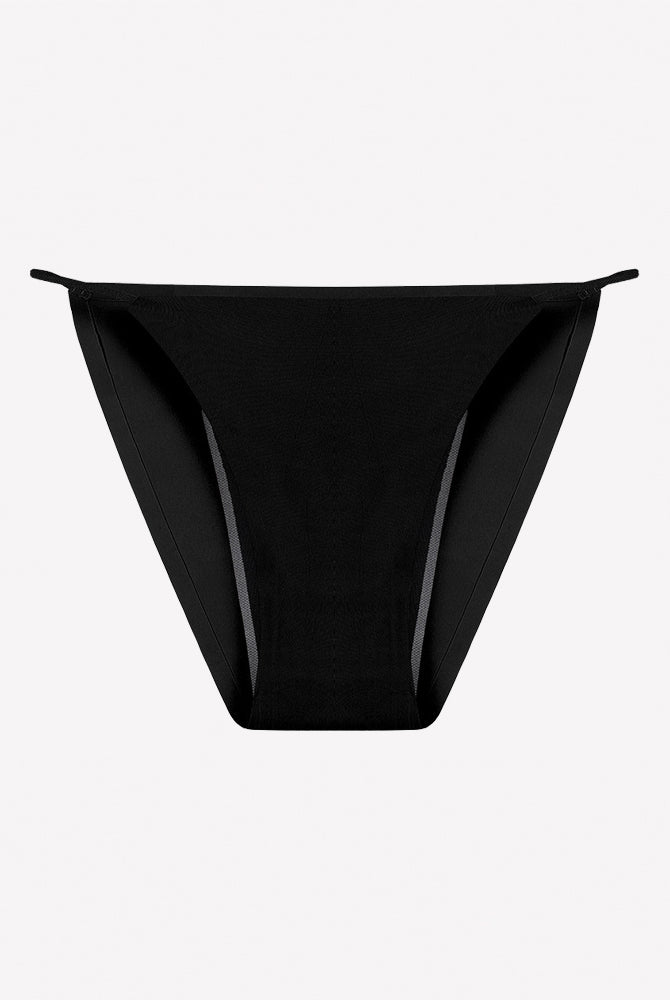Black leakproof period panties with side absorbent panels