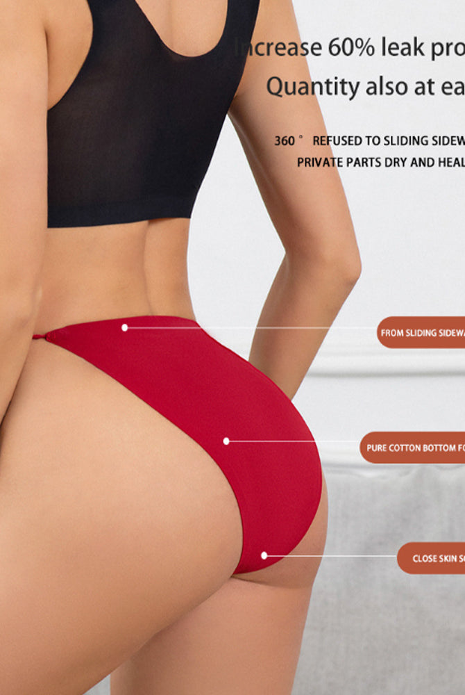 Leakproof period panties for women in dark red, hipster cut