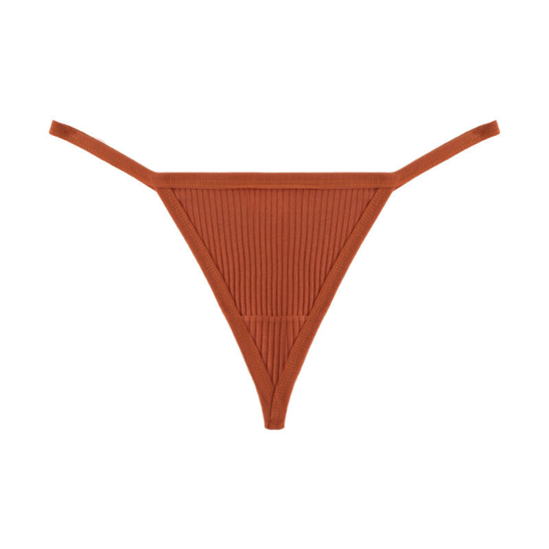 Ribbed micro G-string thong in orange