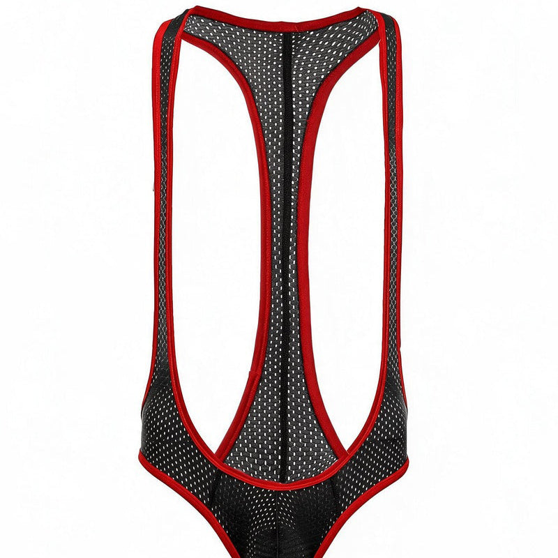 Men's Mesh Racerback Thong Bodysuit - Black