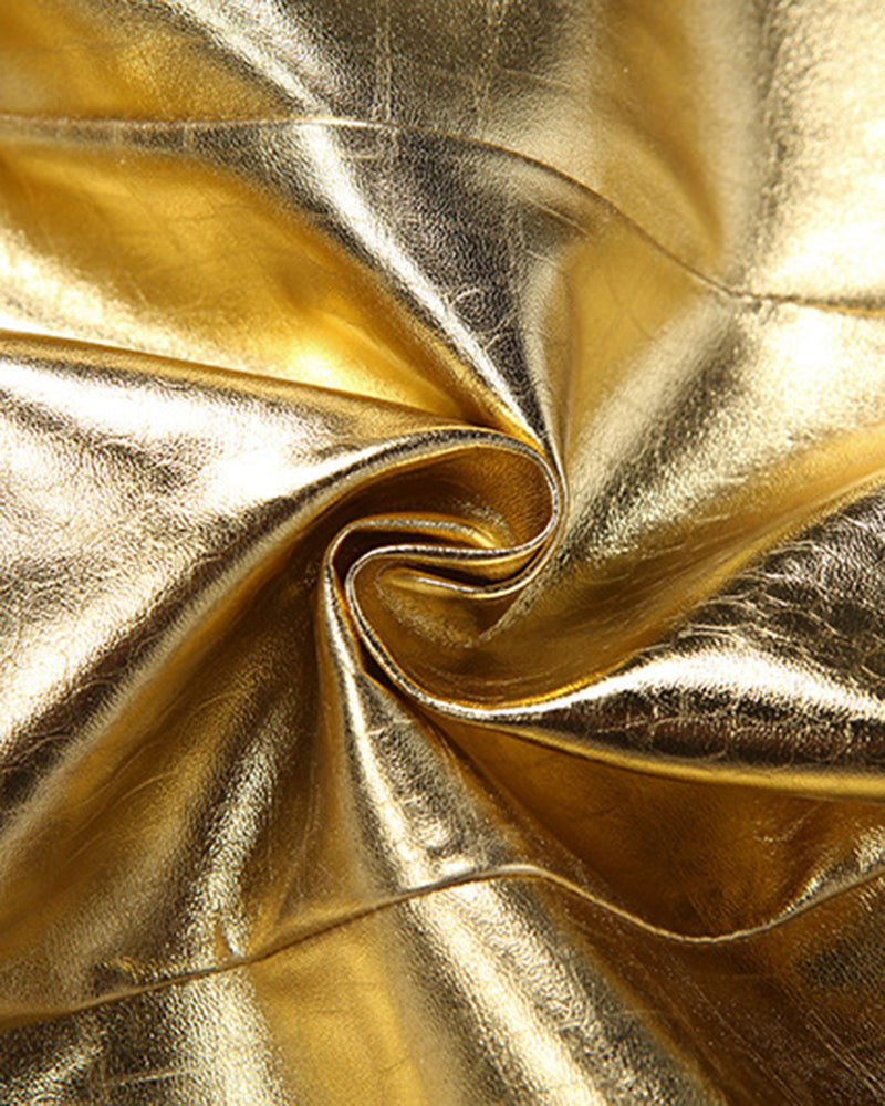 Avidlove Metallic Corset Top and Mesh Draped Skirt Set