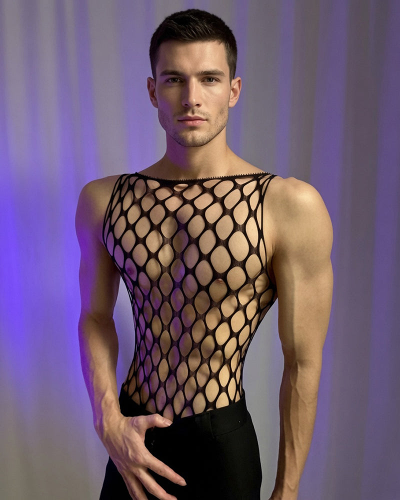 Mesh Lace Cutout Bodysuit - Style 2