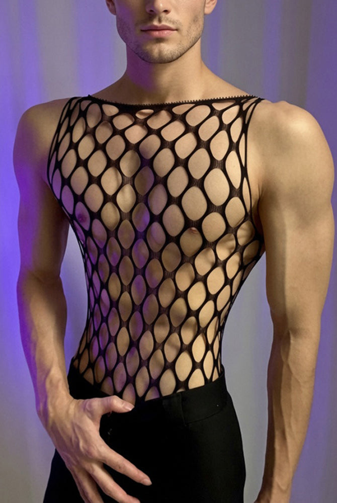 Mesh Lace Cutout Bodysuit - Style 2