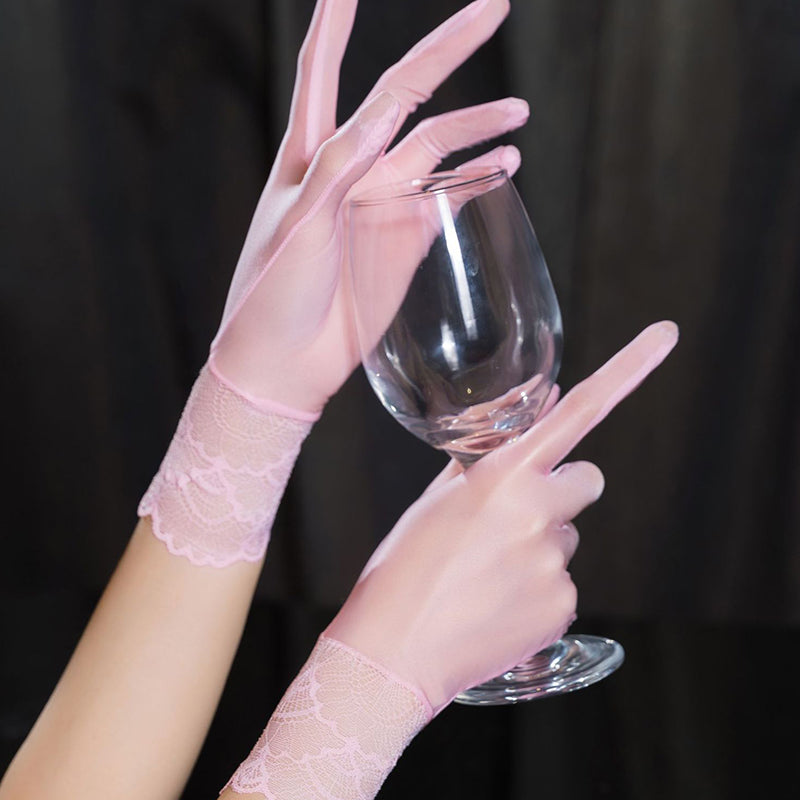 Sheer Oil-Shiny Opera Gloves