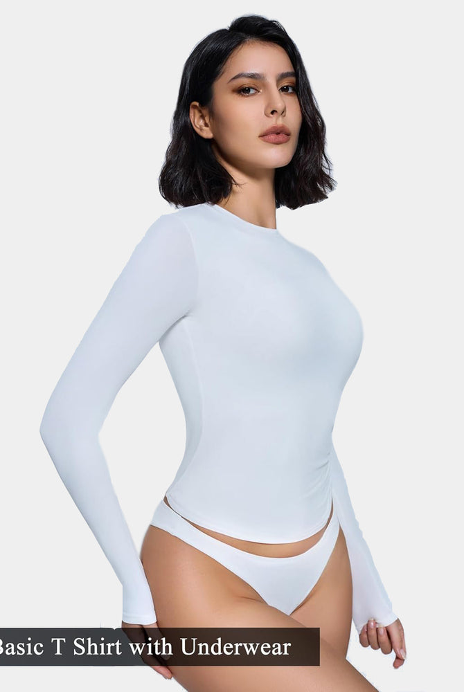 White Y2K top and underwear set. Lightweight, breathable loungewear. Featuring: Basic T Shirt with Underwear.