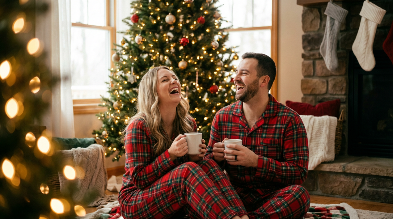 Why Matching Couple Pajamas Are Now Essential for Christmas Photos