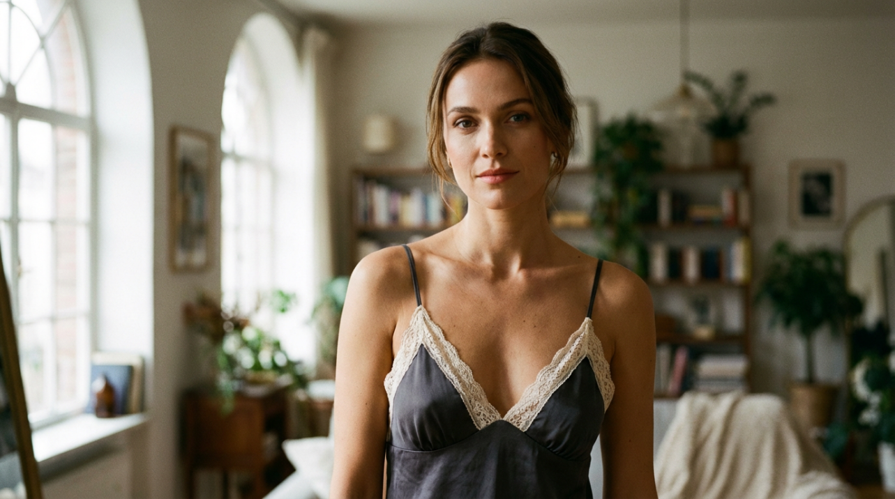 Wearing Deep V-Necks: Adding Layers with Lace Edges Without Overexposure