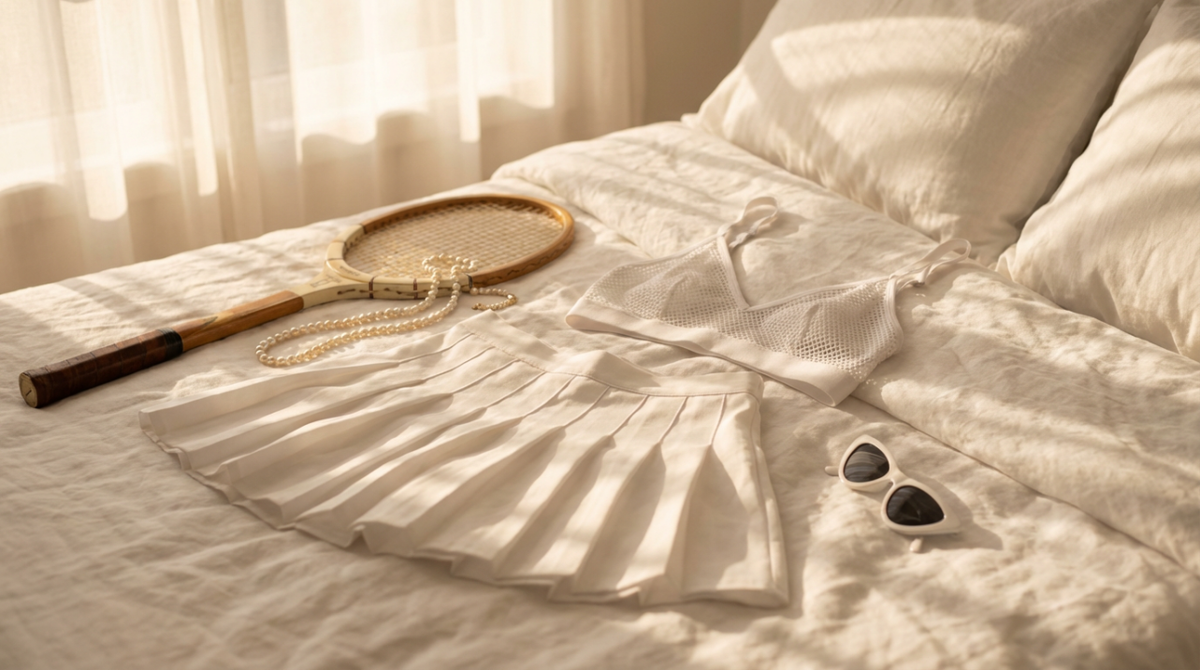 Tenniscore Invades Lingerie: Pleated Skirt Hems and Sporty Bras