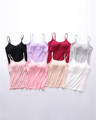 Built-in bra spaghetti-strap tank top, assorted colors set