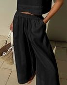 Elastic Waist Wide Leg Pants