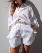 2 Piece Outfits Summer Solid Color Button Up Shirts Tops Shorts Set