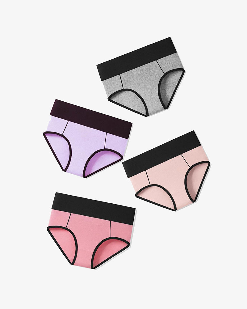Avidlove High-Waist Cotton Hipster Panties in Various Colors, Color-Clash Design, Comfortable Fit