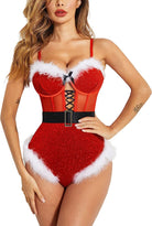 avidlove lingerie for women snap crotch bodysuit santa costumes deep v boudior outfits with underwire and belt