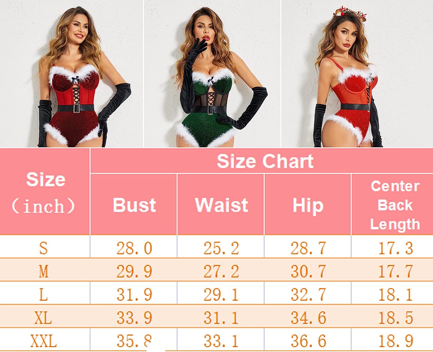 avidlove lingerie for women snap crotch bodysuit santa costumes deep v boudior outfits with underwire and belt