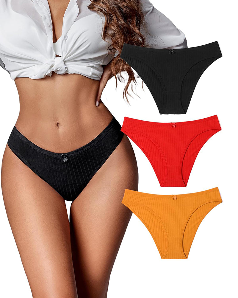 Cotton Ribbed Hipster Panties: black, red, orange, ribbed, low-rise, comfortable