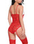 Women Lingerie Red Christmas Babydoll Sexy Santa Teddy Strap Bodysuit Outfits with Garter Belts