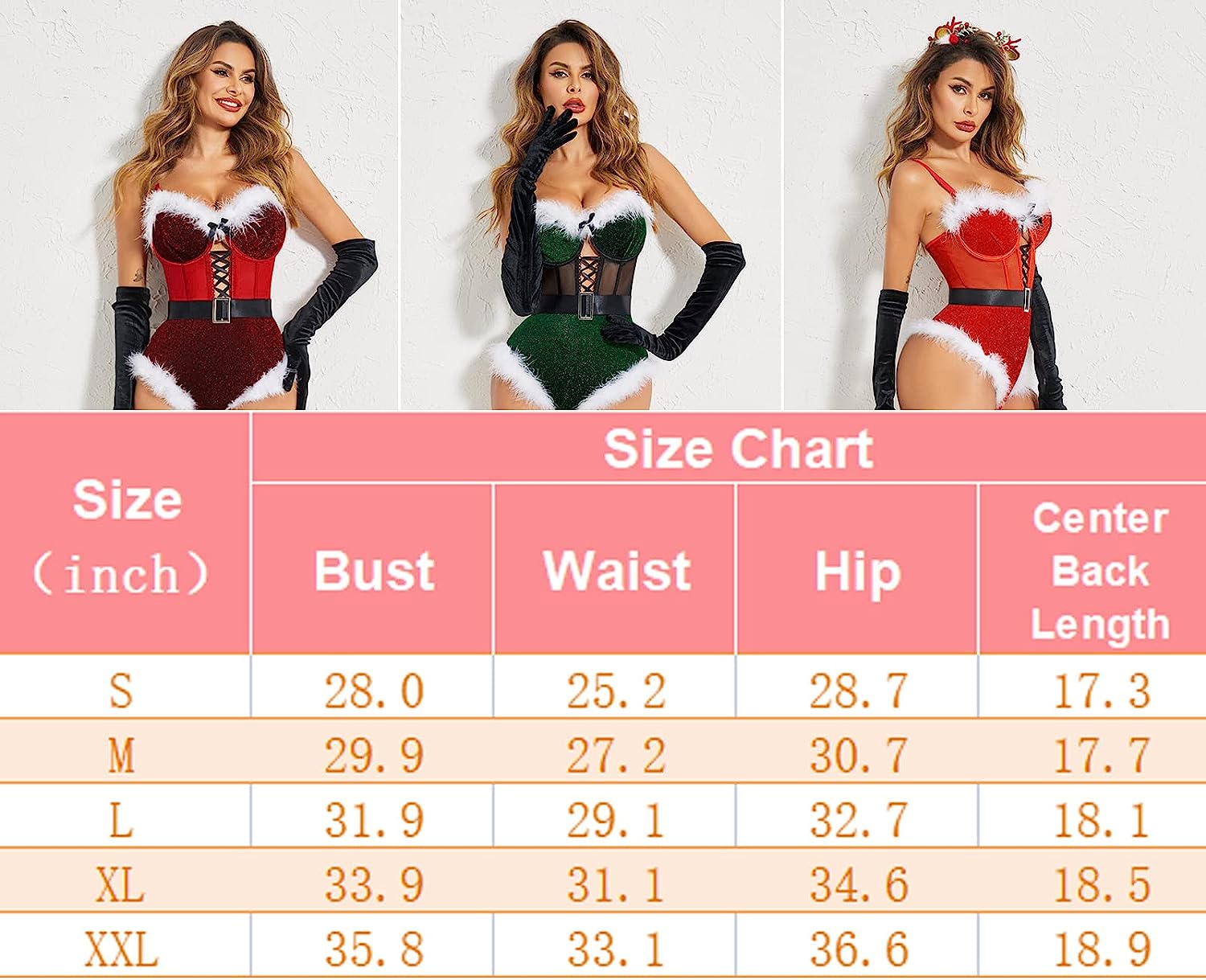 avidlove lingerie for women snap crotch bodysuit santa costumes deep v boudior outfits with underwire and belt