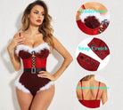 avidlove lingerie for women snap crotch bodysuit santa costumes deep v boudior outfits with underwire and belt