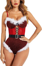 avidlove lingerie for women snap crotch bodysuit santa costumes deep v boudior outfits with underwire and belt