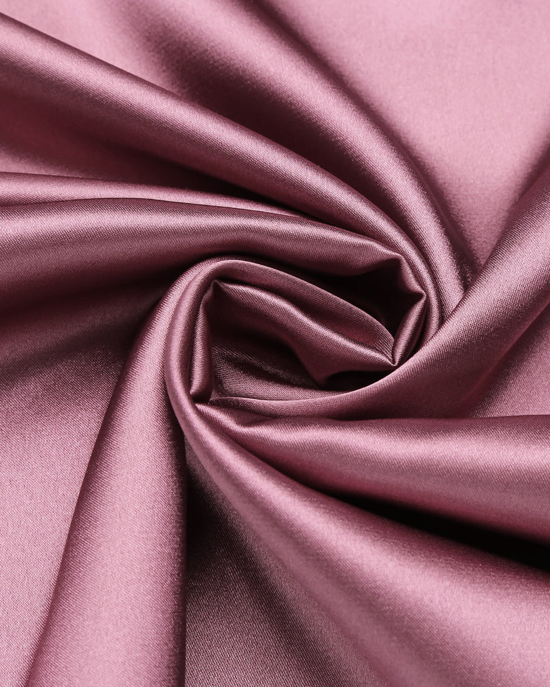 Mauve satin fabric, adjustable strap slip dress; smooth, shiny, soft, comfortable sleepwear material