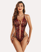 avidlove women one piece lingerie sexy lace bodysuit deep v teddy