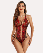 avidlove women one piece lingerie sexy lace bodysuit deep v teddy